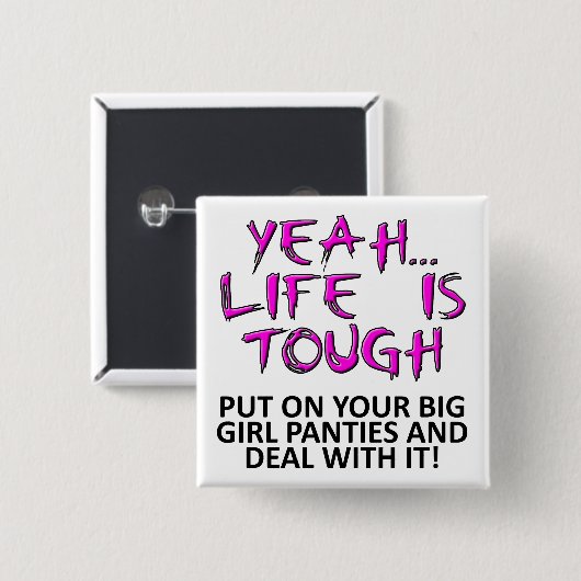 あなたの大きい女の子のパンティーおもしろいなボタンのバッジを置いて下さい 缶バッジ (正面&裏面)