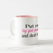 あなたの大きい女の子のパンティーを置き、それを取扱って下さい ツートーンマグカップ (正面左)