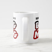 あなたの大きなマグブラックアンドレッドネームモダンタイポグラフィ ジャンボコーヒーマグカップ (裏面)