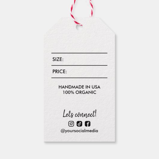 あなたの大きなロゴソーシャルメディアの価格ギフトラベル ギフトタグ (裏面)