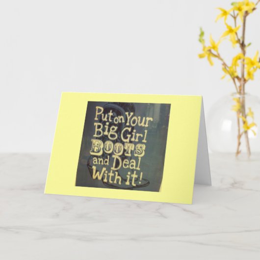 あなたの大きな女の子のブーツを置く/"40th"と取引 カード (黄色い花)