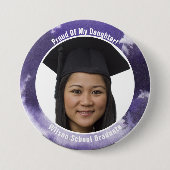 あなたの大学院の写真ボタンの紫色の誇りを持った 缶バッジ (正面)