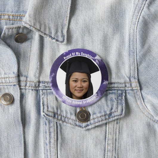 あなたの大学院の写真ボタンの紫色の誇りを持った 缶バッジ (インサイチュ)