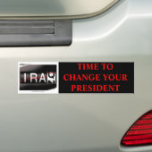 あなたの大統領-赤いフォント--を変える時間 バンパーステッカー (車上)