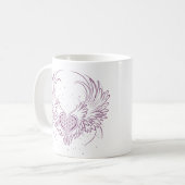 あなたの天使のマグによって接続するためにあなたのハートを開けて下さい コーヒーマグカップ (正面左)