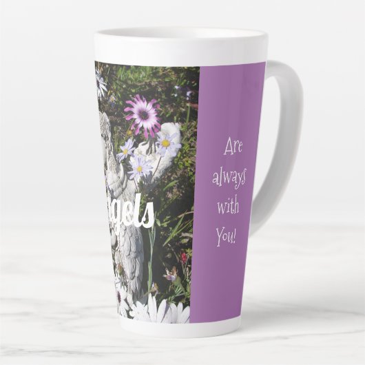 あなたの天使はいつもあなたと一緒にいるフローラエンジェル薄紫 カフェラテマグ (右アングル)