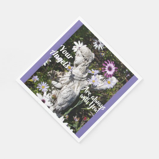 あなたの天使はいつもあなたと一緒にいるフローラ天使 スタンダードランチョンナプキン (角)