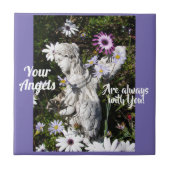あなたの天使はいつもあなたと一緒にいるフローラ天使 タイル (正面)