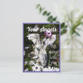 あなたの天使はいつもあなたと一緒にいるフローラ天使 ポストカード (スタンド正面)