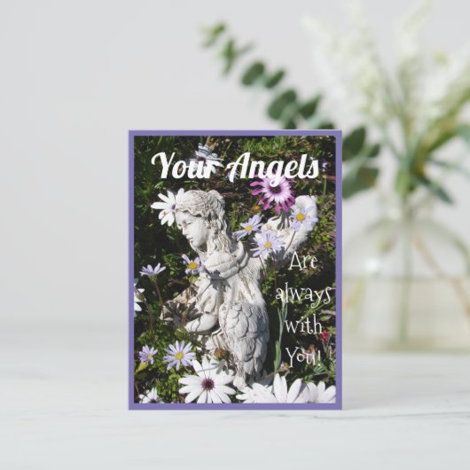 あなたの天使はいつもあなたと一緒にいるフローラ天使 ポストカード (スタンド正面)