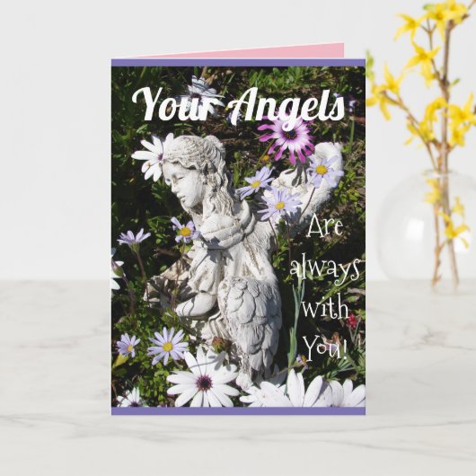 あなたの天使はいつもあなたと一緒にいるフローラ花 カード (黄色い花)