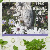 あなたの天使はいつもあなたと一緒にいるフローラ花 キッチンタオル (折り畳み)