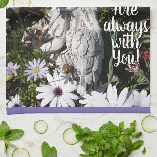 あなたの天使はいつもあなたと一緒にいるフローラ花 キッチンタオル (折り畳み)