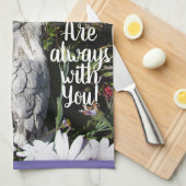 あなたの天使はいつもあなたと一緒にいるフローラ花 キッチンタオル (四つ折り)