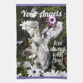 あなたの天使はいつもあなたと一緒にいるフローラ花 キッチンタオル (縦)