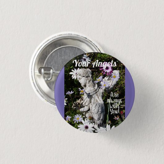 あなたの天使はいつもあなたと一緒にいるフローラ花 缶バッジ (正面&裏面)