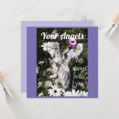 あなたの天使はいつもあなたと一緒にフローラエンジェルフラット カード (正面/裏面インサイチュ)
