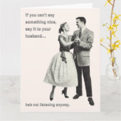 あなたの夫にそれを言う?おもしろいレトロ挨拶 カード (黄色い花)