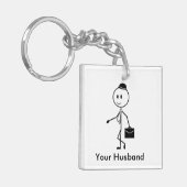 あなたの夫対。 私の夫 キーホルダー (正面左)