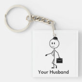 あなたの夫対。 私の夫 キーホルダー (正面)