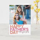 あなたの女の子からの幸せな父の日! カード (黄色い花)