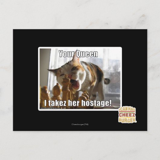 あなたの女王、私は彼女を人質に取る ポストカード (正面)