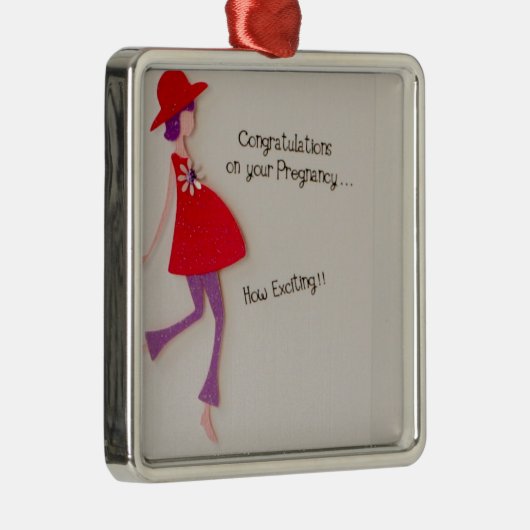 あなたの妊娠のお祝い! メタルオーナメント (右)