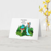 あなたの妊娠の妊娠した妖精の国のお祝い カード (黄色い花)