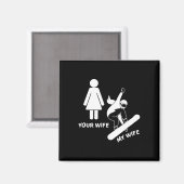あなたの妻の妻スノーボーダー – Female Boarder Gif マグネット (正面/裏面)