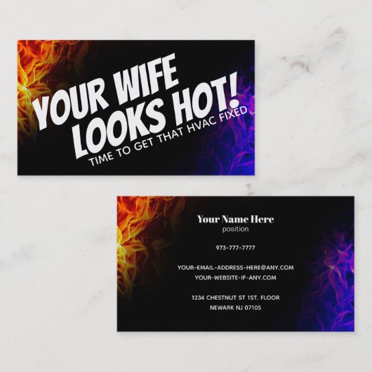あなたの妻は熱いHVACの名刺を見ます 名刺 (正面/裏面)