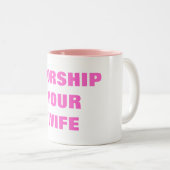 あなたの妻を崇拝して下さい ツートーンマグカップ (正面右)