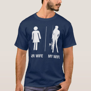 あなたの妻を私の妻の魚釣りおもしろい、夫Gif Tシャツ