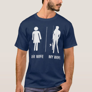 あなたの妻を私の妻の魚釣りおもしろい、夫Gif Tシャツ