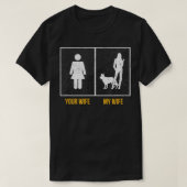 あなたの妻ドイツの羊飼い犬の恋人おもしろい Tシャツ (デザイン正面)