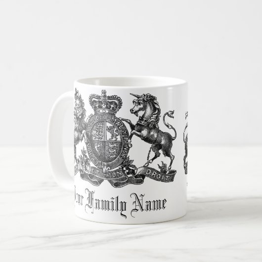 あなたの姓のカスタマイズ可能な頂上のコーヒー・マグ コーヒーマグカップ (正面左)