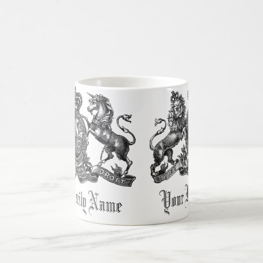 あなたの姓のカスタマイズ可能な頂上のコーヒー・マグ コーヒーマグカップ (中央)