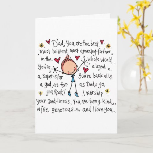 あなたの娘からの**私のパパ**は、誕生日に! カード (黄色い花)