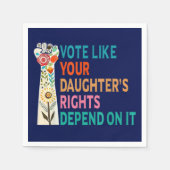 あなたの娘の権利が青に依存するように投票 スタンダードカクテルナプキン (正面)
