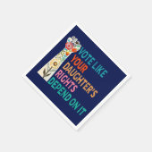 あなたの娘の権利が青に依存するように投票 スタンダードカクテルナプキン (角)