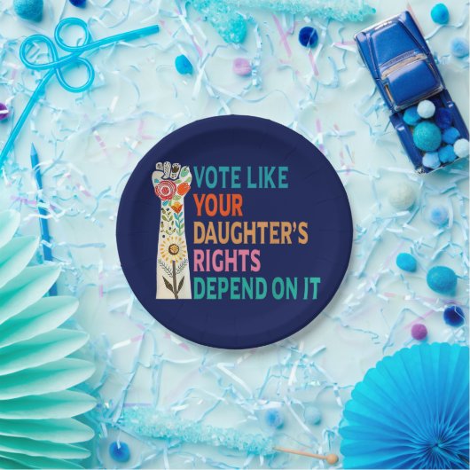 あなたの娘の権利が青に依存するように投票 ペーパープレート (パーティー)