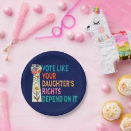 あなたの娘の権利が青に依存するように投票 ペーパープレート