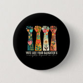 あなたの娘の権利がItフェミニストに依存するように 缶バッジ (正面)
