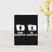 あなたの娘をシャトルママDmintoおもしろい カード (黄色い花)