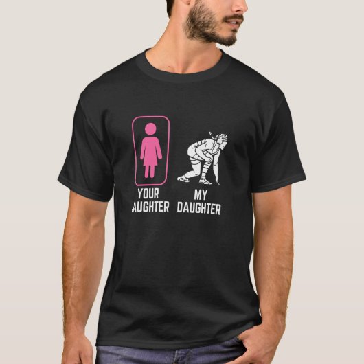 あなたの娘マイ娘u2013おもしろいレスリングfa tシャツ (正面)