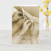 あなたの婚礼の日のお祝い カード (黄色い花)