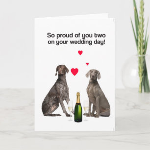 あなたの婚礼の日の(GSP及びWeimaraner)挨拶状 カード