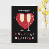 あなたの婚約のトーストガラスのお祝い カード (黄色い花)