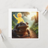 あなたの子供がカエルに乗って、私の顔をカードに載せて カード (正面/裏面インサイチュ)