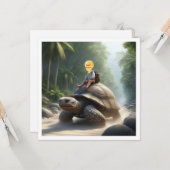 あなたの子供がカメに乗っている、カメの空白カード カード (正面/裏面インサイチュ)