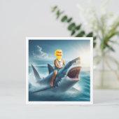 あなたの子供がサメに乗って、私の顔をカードに載せて カード (スタンド正面)